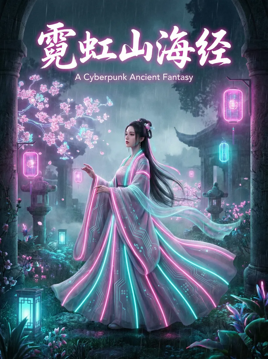 徐若瑄演的魔鬼天使 古风奇缘短剧 - 霓虹山海经海报
