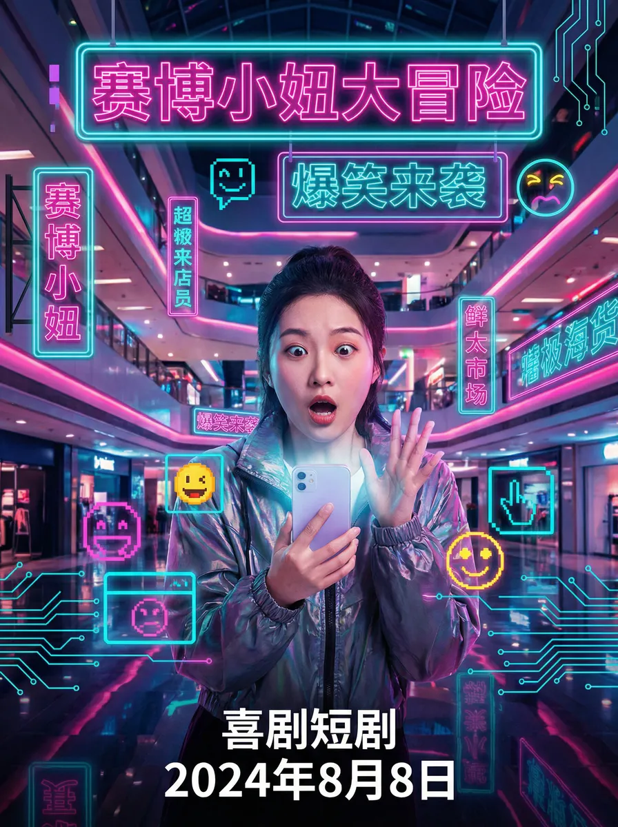 徐若瑄演的魔鬼天使 搞笑喜剧短剧 - 赛博小妞大冒险海报